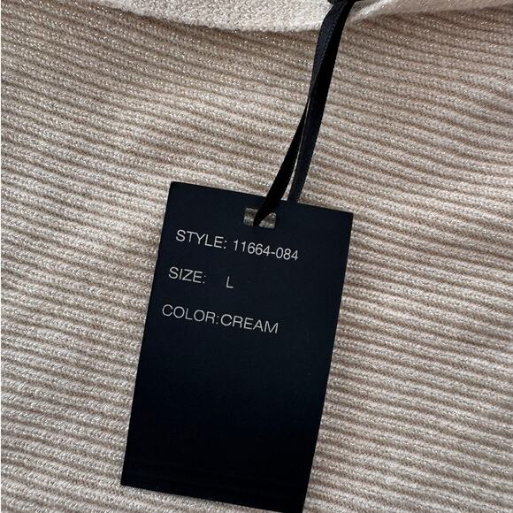 Vila Milano Large Cream Metallic Sweater NEW NWT - Picture 6 of 11